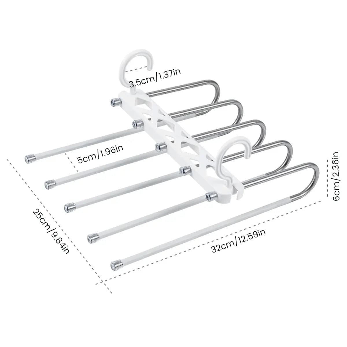 5 in 1 Pant Hanger For Clothes Organizer, Multifunction Shelves Closet Storage Organizer, Stainless Steel Magic Trouser Hangers, Multilayer Jeans Steel Hanger, Adjustable Pants Tie Storage Shelf, Stainless Steel Clothes Hanger