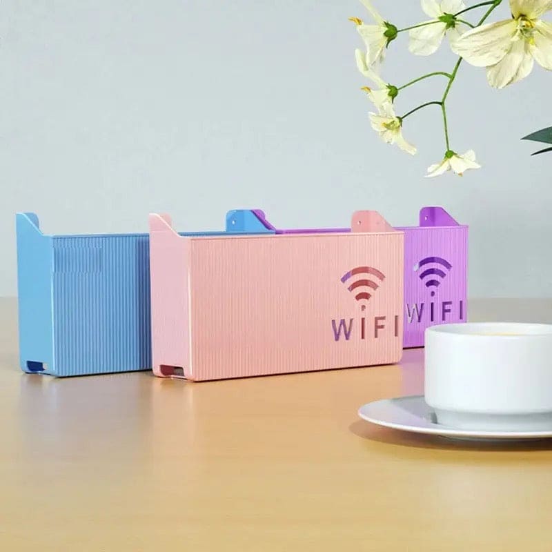 Wireless Wifi Router Shelf, Wall-mounted Cable Power Bracket Organizer, Router Wall Hanging  Rack,  Game Console Box, Self Adhesive Storage Rack, ABS Cable Organizer Box, Socket Power Cord Storage Shelf, Home Office Wall Organizer Management