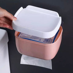 Wall Mounted Toilet Roll Holder With Shelf Storage Rack, Toilet Tissue Box, Punch-free Toilet Paper Holder Box, Waterproof Storage Toilet Paper Storage Rack
