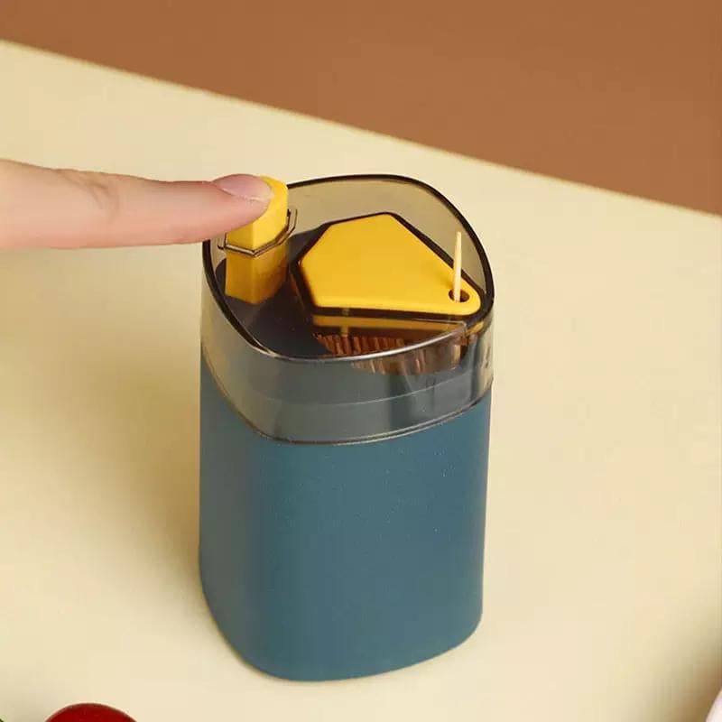 Pushup Toothpick Holder, Portable Transparent Toothpick Container, Toothpick Dispenser
