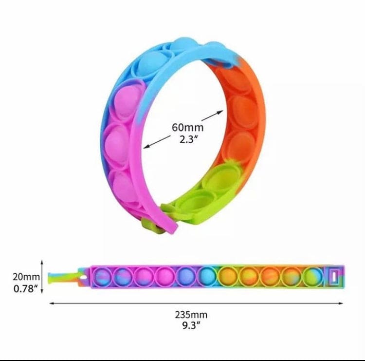 Press Bubble Wrist Band, Pop Bracelet Fidget Toy, Colorful Silicon Bracelet For Kids