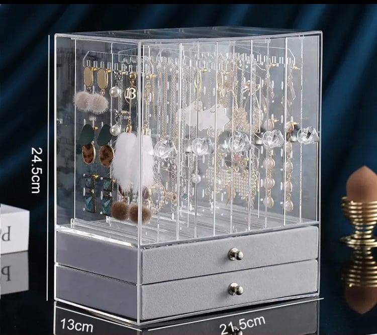 Luxury Jewellery Display Stand, Transparent Acrylic Stand Necklace Jewellery Case, Portable Earrings Jewellery Storage Box, Acrylic Necklace Bracelet Display Stand Shelf, Large Capacity Transparent Jewellery Organizer