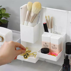 Multifunctional Collapsible Desktop pen holder, Magnetic Opening Closing Plastic Pen Case, Creative Multifunction Magnet Switch Pen Holder, Plastic Stationary and Cosmetic Organizer