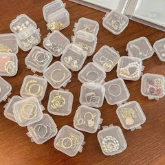 Set of 10 Transparent Mini Multifunctional Jewelry Storage Box, Portable Ring Earrings Jewelry Storage Box, Empty Plastic Clear Mini Empty Square Small Boxes, Small Storage Organizer