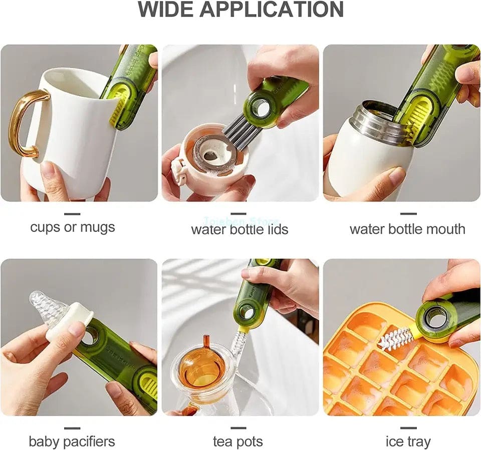 3 in 1 Bottle Mouth Cleaning Brush, Bottle Gap Cleaning Brush, Groove Cleaning Brush, Bottle Mouth Cleaning Brush, Multifunctional Bottle Gap Cleaner, Insulation Bottle Cup Cleaning Brush, Silicon Cup Cleaner Brush, Water Bottle Cleaning Brush