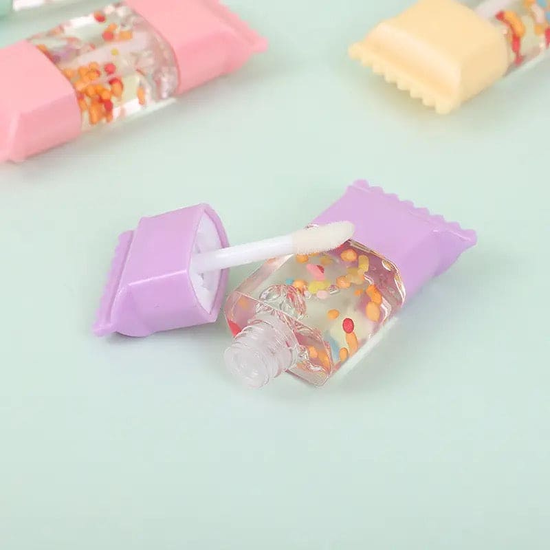 Set Of 6 Cute Candy Shape Lip Gloss, Transparent Gloss Set, Moisturizing Long Lasting Lip Gloss, Crystal Lip Gloss Oil For Women Lips, Non-Stick Waterproof Lip Gloss