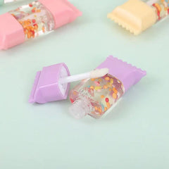 Set Of 6 Cute Candy Shape Lip Gloss, Transparent Gloss Set, Moisturizing Long Lasting Lip Gloss, Crystal Lip Gloss Oil For Women Lips, Non-Stick Waterproof Lip Gloss