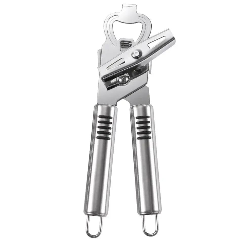 3 In 1 Manual Can Opener, Stainless Steel Heavy Duty Can Opener, Multifunctional Jar Opener, Portable Kitchen Tool, Professional Effortless Openers with Turn Knob Bar