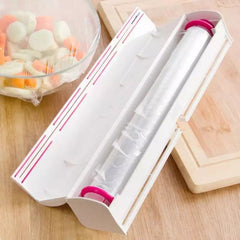 Rotatable Cling Film Wrapping Paper Cutter, Packaging Dispenser With Cutter, Storage Preservative Film Roll Case With Cutting Blade, New Cling Film Cutter, Food Wrap Dispenser Cutter