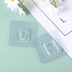 Set Of 4 AB Sticker Set, Pair Double Sided Wall Sticker, Self Adhesive Buckle Wall Hooks, Multipurpose Strong Suction Cup Hooks, Transparent Traceless Adhesive Hooks, Wall Storage Holder For Kitchen And Bathroom