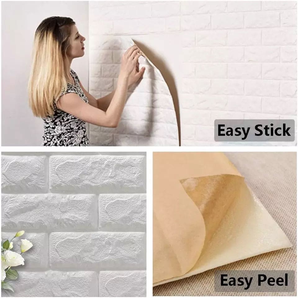 3D Brick Wall Stickers Wall Paper, Self-Adhesive Wallpaper Peel, Sofa Background Wall Decor