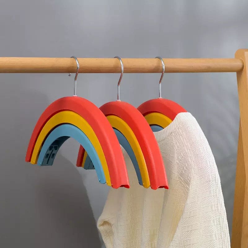 Three Layer Rotatable Hanger, Creative Rainbow Shaped Hanger With Windproof Clip, Multifunctional Three Layer Bed Sheet Drying Racks