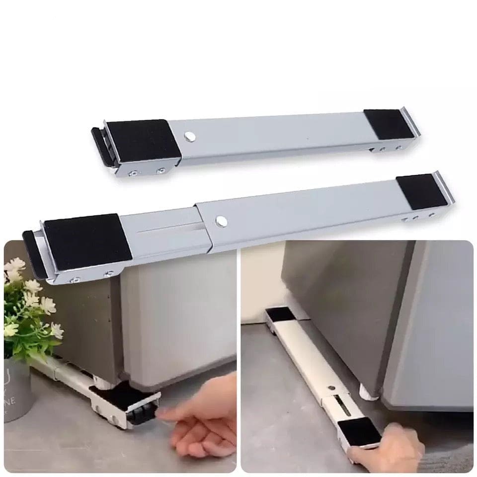 2 Pcs Washing Machine Pulley Bracket, Universal Base Furniture Casters, Retractable Wheel Stand Bracket, Heavy Roller Tables Furniture Mover, Multifunctional Movable Trolley Stand Wheels, Telescopic Adjustable Furniture Lifter