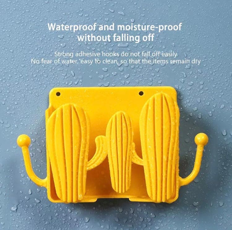 Wall Mounted Self Adhesive Cactus Shaped Charger Phone Bracket Holder, Wall Mounted Remote Control Storage Box, Mobile Phone Charging Stand