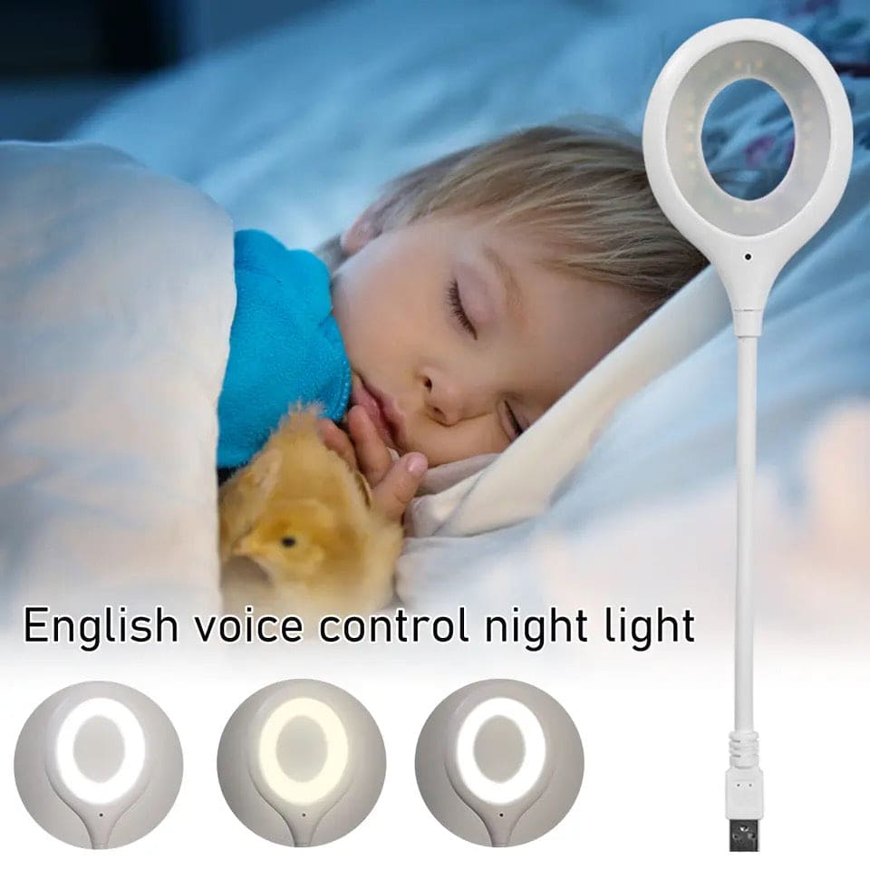 Smart Voice Control Night Light, Dormitory Bedside Lamp, Eye Protection Saving Energy Desk Lamp, Freely Foldable Desk Lamp, USB Reading Table Lamp, Ring Eye Care Led Light, Study Reading Night Light