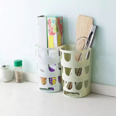 Wall-Mounted Garbage Bags Storage Basket, Multipurpose Plastic Bags Holder, Plastic Carrier Basket, Hollow Trash Bag Storage Holder