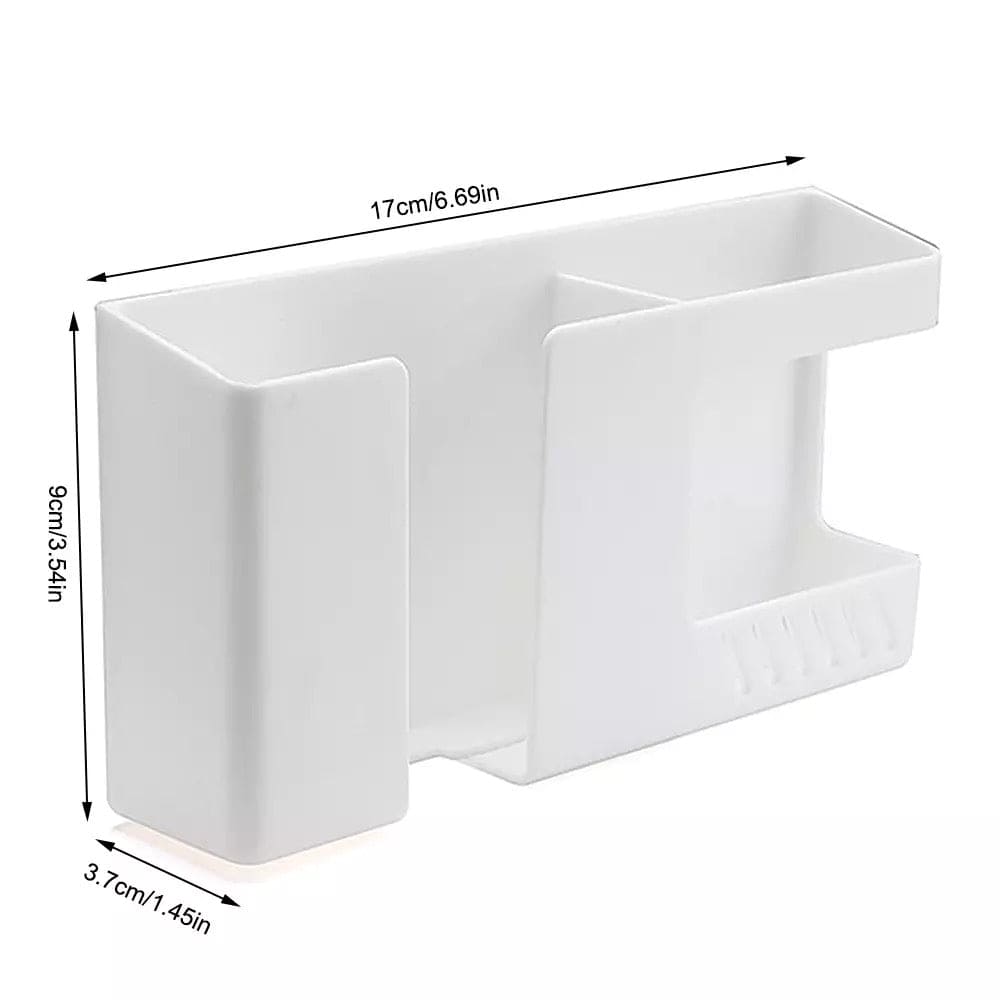 Multifunctional Double Layer Wall Mounted Organizer, Multifunction Punch Free Wall Mounted Storage Box, Mobile Phone Plug Charging Holder, Wall-mounted Storage Box, Wall Debris Storage Holder