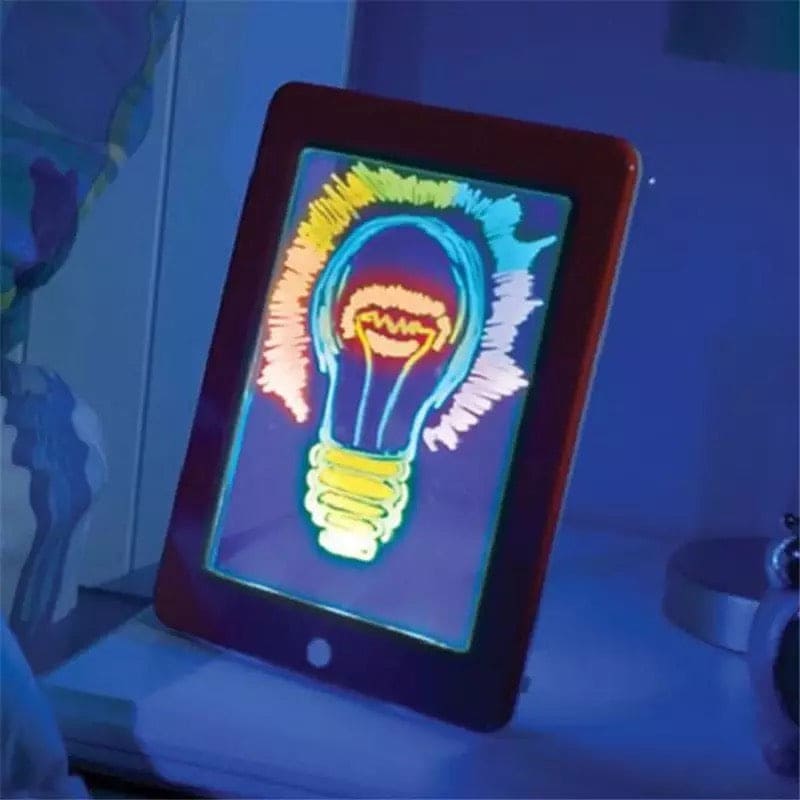 3D Magic Drawing Pad, 8 Light Effects Puzzle Board, 3D Sketchpad, Tablet Creative Kids Pen Gift LEDs Lights Glow Art Drawing Toys