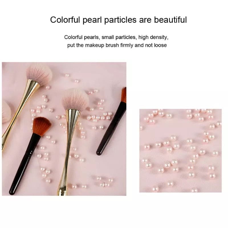 Pearl Cosmetic Brush Holder, Transparent Acrylic Cosmetic Brush Container, Brush Holder Cosmetic Brush Container Dustproof Beauty Makeup Tools Organizer, Cosmetics Brush Storage Box with Lid