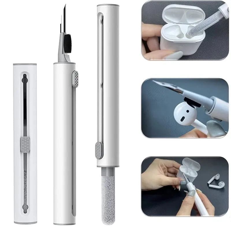 3 In 1 Earphone Cleaning Pen, Earbuds Case Cleaning Kit, Multifunctional Headphones Airphone Keyboard Cleaning Pen, Multipurpose 3 In 1 Cleaning Pen For Keyboard Camera AirPords Earbud