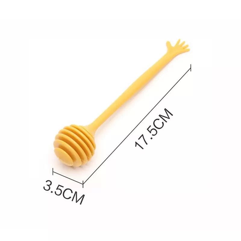 Set Of 2 Plastic Honey Stir Stick, Dessert Coffee Milk Tea Plastic Mixing Stick, Cute Shape Long Handle Kitchen Bee Stick, Practical Honey Stirring Bar