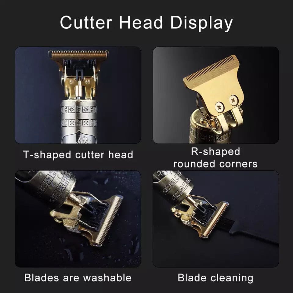 Vintage T9 Golden Dragon Trimmer, Electric Clipper Razor, Hair Cutting Machine Trimmer For Men, T9 USB Electric Professional Beard Haircut Style