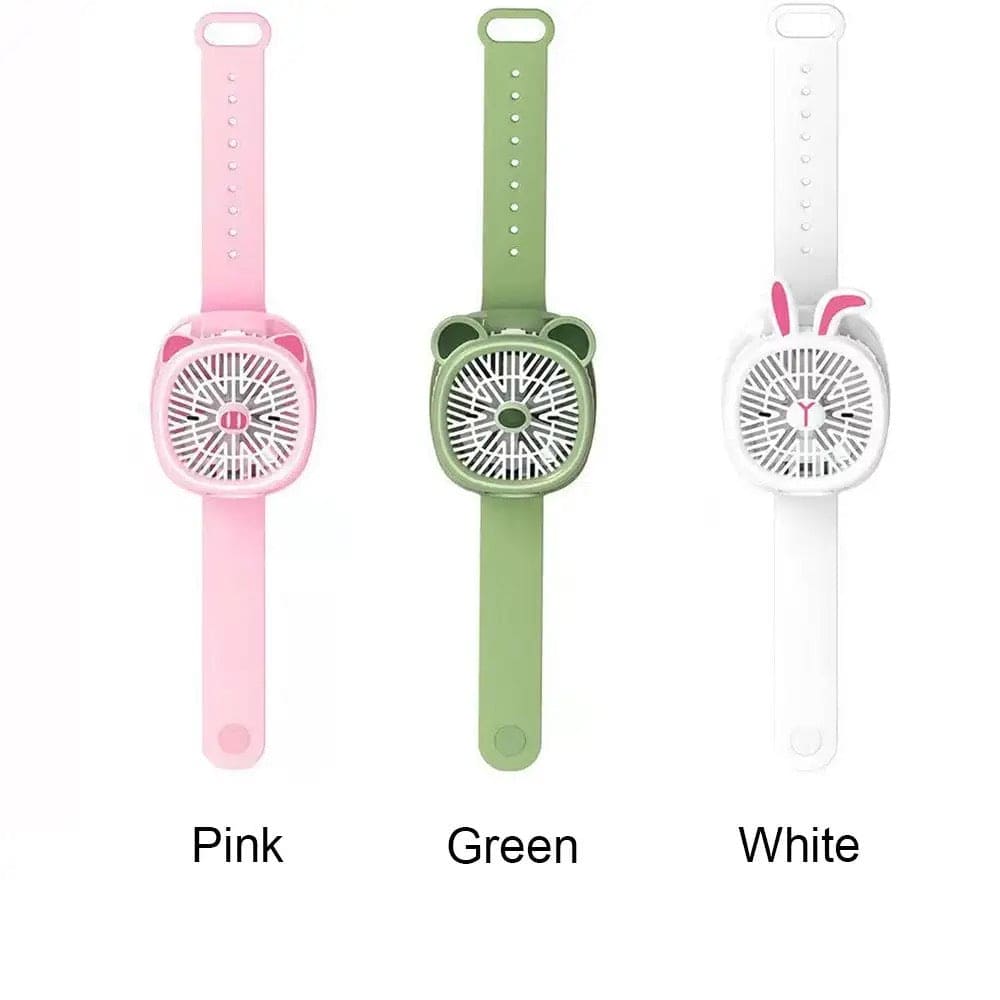 Mini Fan Cartoon Watch, Small USB Rechargeable Wrist Fan, Handheld Desktop Fan, Mini Hand Held Cooling Fan, Mini Cartoon Wristband Fan, Children Travel Air Cooler, Cute Design Fan For Kids