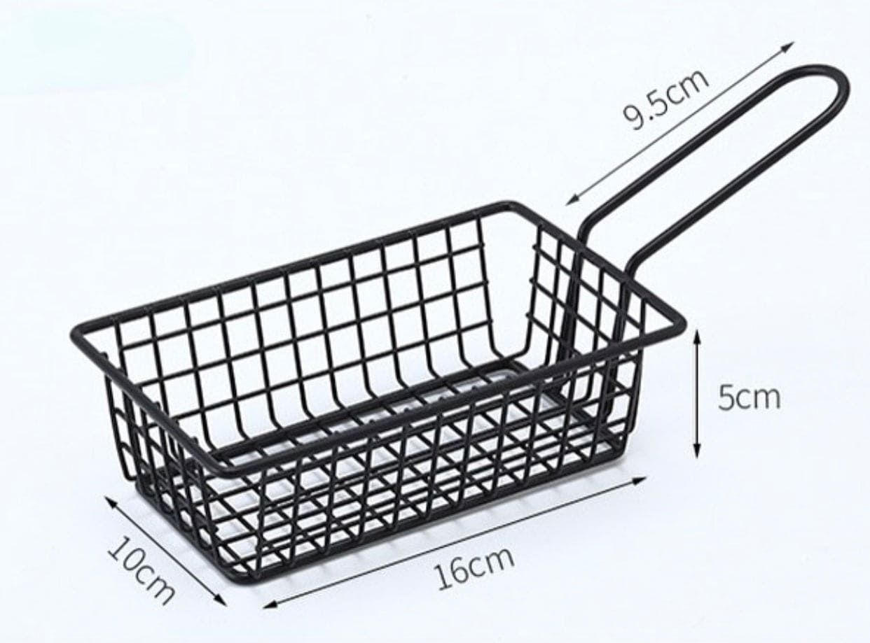 Creative Iron Nuggets And French Fries Oil Strainer Tableware Basket, Mini Iron Square Colander Deep Frying Basket, French Fries Colander Strainer