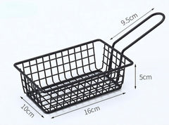 Creative Iron Nuggets And French Fries Oil Strainer Tableware Basket, Mini Iron Square Colander Deep Frying Basket, French Fries Colander Strainer