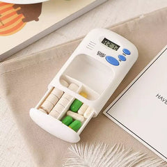 Mini Portable Pill Reminder Drug Alarm Timer Electronic Box, Mini Portable Pill Case, Medication Organizer Alarm Case, Portable Electronic Pill Reminder, Smart Pill Dispenser, 2 Grid Pill Box