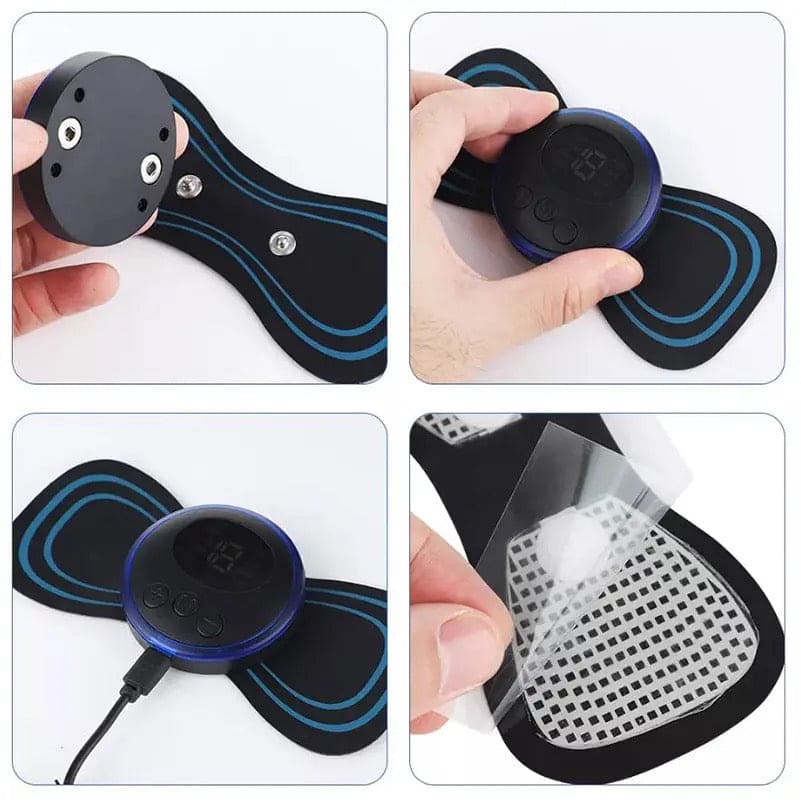 Mini Neck Massager Gel Pad, EMS Neck Massager, Smart Electric Neck Massager, EMS Neck Stretcher, Portable Neck Body Massager, Cervical Spine Massage Stickers, Electric Cervical Massager, Shocker Heating Relieve Pain Massager, Portable Neck EMS Massager