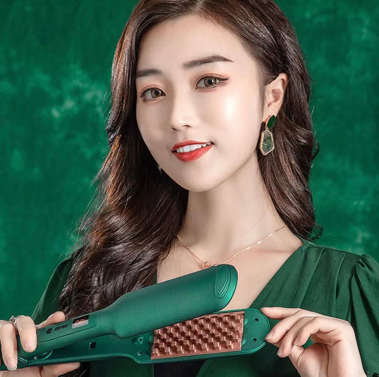 Professional Ceramic Fluffy Corn Curling Flat Iron, Fluffy Splint Professional Hair Straightener, Professional Volumizing Hair Crimping Iron