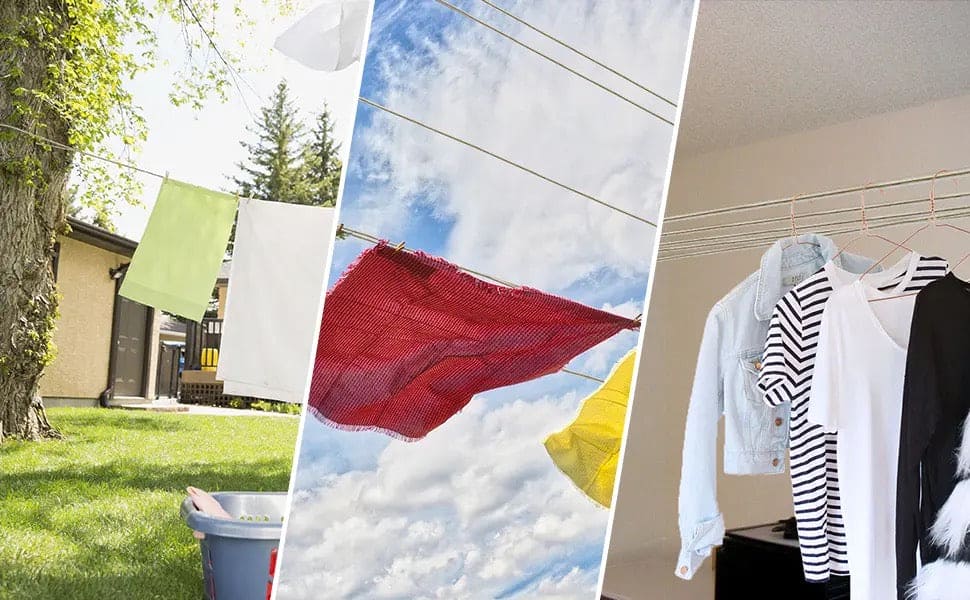 Metal Clothes Line, 20m Washing Line Rope, Steel Core Laundry Clothes Lines, Thick Strong Plastic PVC Cover Garden Indoor Outdoor Travel, Wall Mounted Laundry Drying String