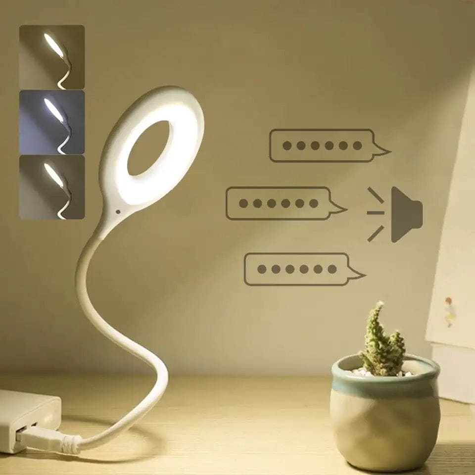 Smart Voice Control Night Light, Dormitory Bedside Lamp, Eye Protection Saving Energy Desk Lamp, Freely Foldable Desk Lamp, USB Reading Table Lamp, Ring Eye Care Led Light, Study Reading Night Light