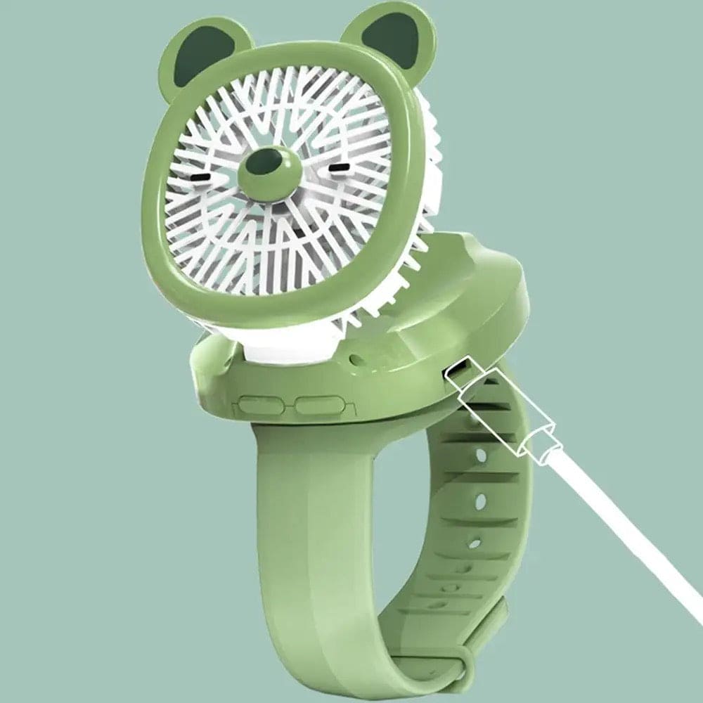 Mini Fan Cartoon Watch, Small USB Rechargeable Wrist Fan, Handheld Desktop Fan, Mini Hand Held Cooling Fan, Mini Cartoon Wristband Fan, Children Travel Air Cooler, Cute Design Fan For Kids