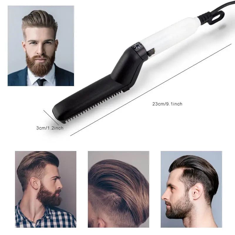 Multifunctional Hair & Beard Brush, Electric Hair Straightener, Quick Hair Stylr For Men, Hair Straightening Comb Professional Beard Care Tools, Electric Hairdressing Comb, Flat Iron Men's Beard Hair Styling Heating Comb