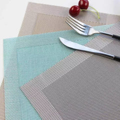 Set Of 6 Modern Elegant Double Shaded Non-Slip PVC Placemats, Washable PVC Dining Table Mats, Non-Slip Stain-Resistant Cloth For Kitchen Table, Anti-slip Hot Placemat Bowl Pad