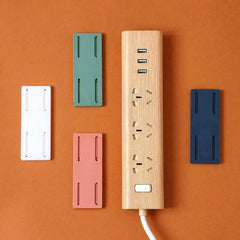 Socket Holder, Power Strip Holder, Fixator Wall Mounted Self Adhesive Holder, Desktop Socket Fixer Cable Organizer, Wall Hanging Power Strip Holder, Traceless Wall Mounted Cable Seamless Strip Holder, Surge Protector Fixator