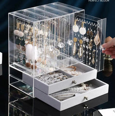 Luxury Jewellery Display Stand, Transparent Acrylic Stand Necklace Jewellery Case, Portable Earrings Jewellery Storage Box, Acrylic Necklace Bracelet Display Stand Shelf, Large Capacity Transparent Jewellery Organizer