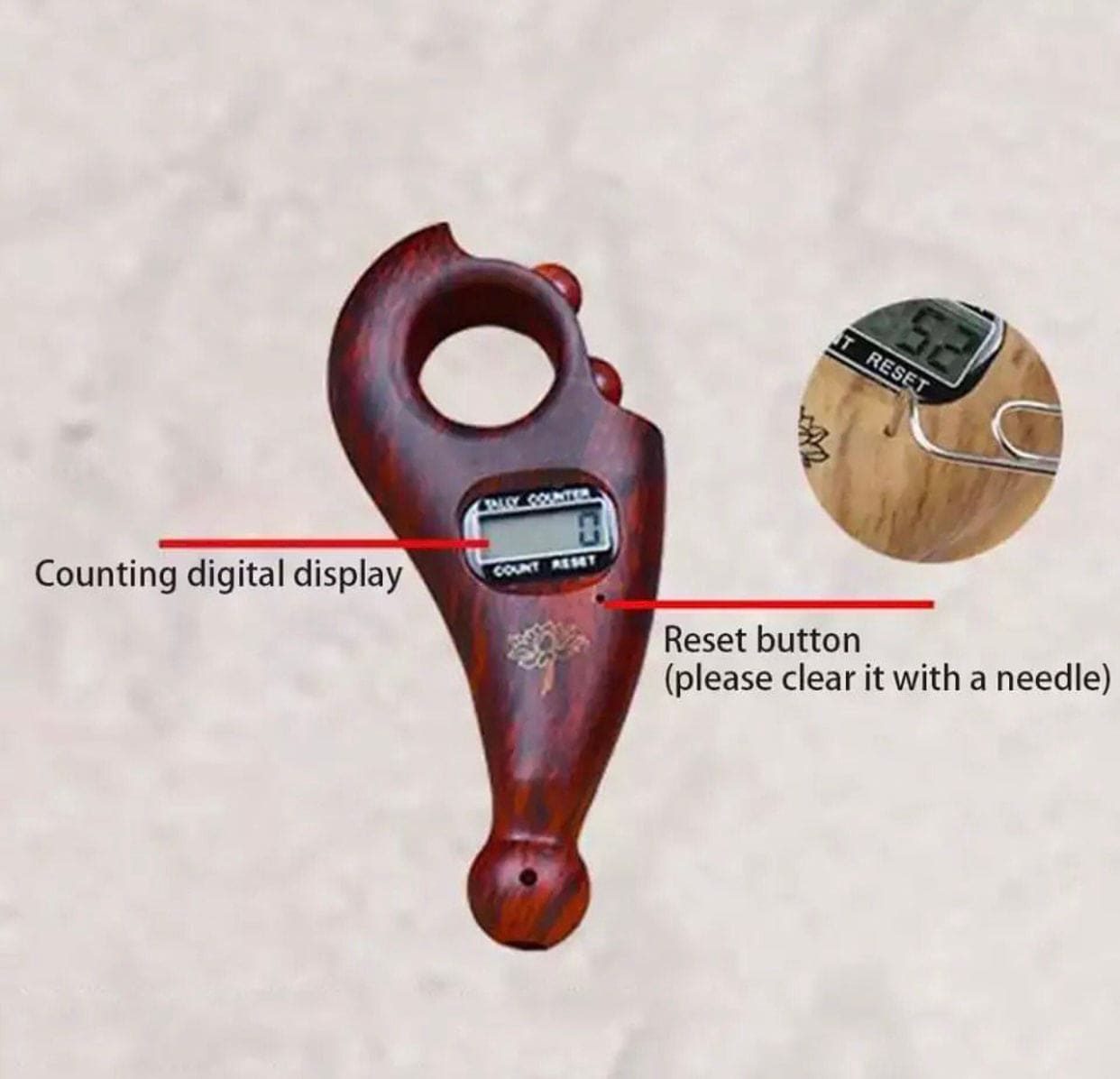 Rotating Prayer Beads With Digital Counter Portable Digital Finger Tasbeeh, Prayer Digital Tasbih For Meditation Relaxation, Portable Prayer Beads Counter