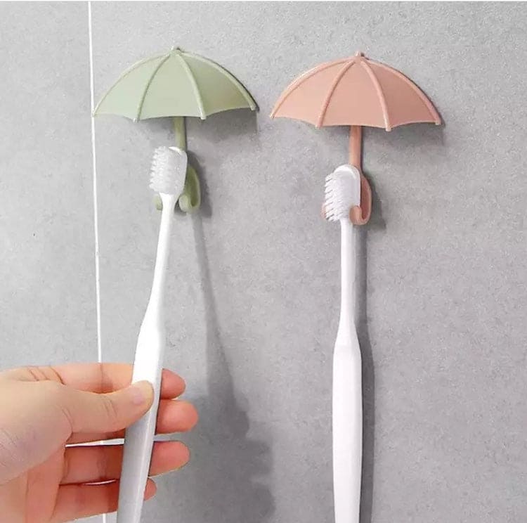 Set Of 3 Umbrella Wall Hooks Sticker, Colorful Key Hanging Holders, Umbrella Toothbrush Holder, Hanging Hook For Hat Purse Key Storage, Umbrella Wall Rack For Kitchens & Bathrooms