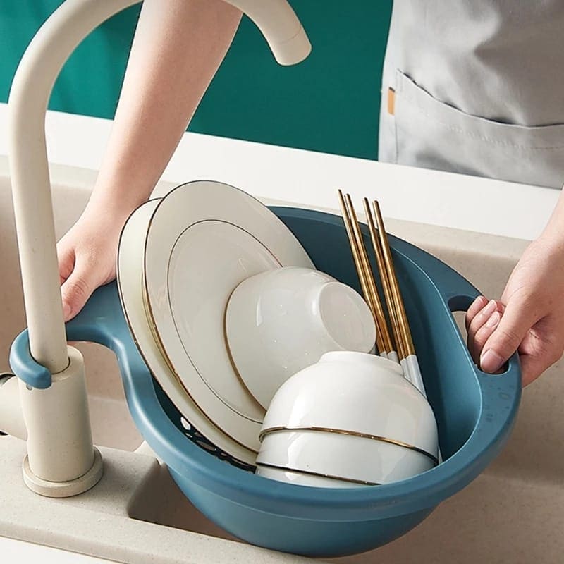 Plastic Fruit Vegetable Wash Drain Basket, Plastic Organizer Basket With Hook, Storage Container, Sink Hanging Drain Basket, Kitchen Storage Sink Shelf, Silicone Storage Basket Bag, Adjustable Holder For Sink