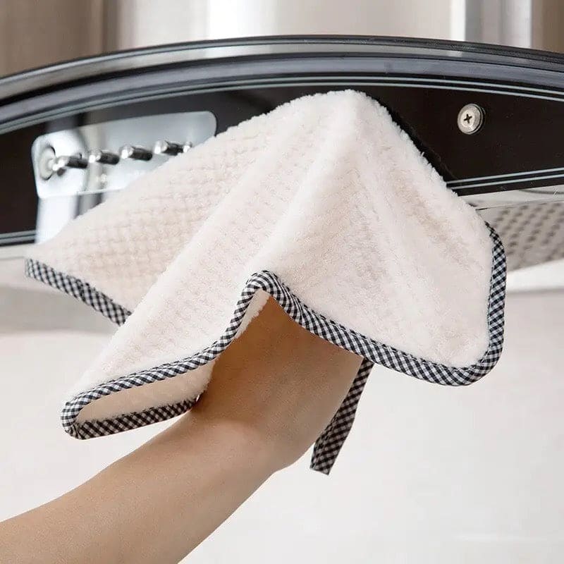 Set Of 3 Kitchen Daily Dish Towel, Microfibre Cleaning Towel, High-efficiency Cleaning Thickened Cloth, Coral Fleece Handable Hand Towel, Bathroom Kitchen Towel, Absorbent Wipe Plush Hand Towel, Multipurpose Cleaning Cloths