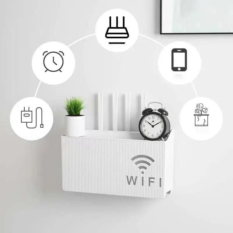 Wireless Wifi Router Shelf, Wall-mounted Cable Power Bracket Organizer, Router Wall Hanging  Rack,  Game Console Box, Self Adhesive Storage Rack, ABS Cable Organizer Box, Socket Power Cord Storage Shelf, Home Office Wall Organizer Management