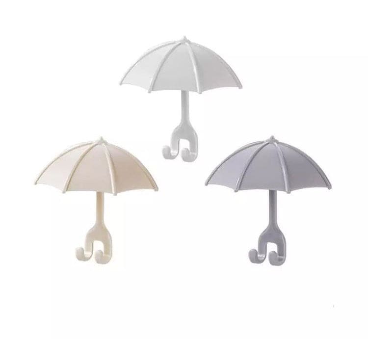 Set Of 3 Umbrella Wall Hooks Sticker, Colorful Key Hanging Holders, Umbrella Toothbrush Holder, Hanging Hook For Hat Purse Key Storage, Umbrella Wall Rack For Kitchens & Bathrooms