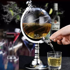 1500ml Globe Shape Dispenser With Funnel And Stopper, Decanter Dispenser For Drinks, World Map Liquor Dispenser