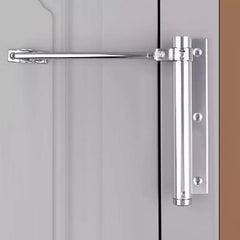 Adjustable Aluminum Alloy Automatic Door Closer, Mute Adjustable Automatically Surface Mounted Auto Closing Door, Self-Closing for Middle-Weight Door