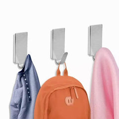 Set Of 6 Steel Hooks,  Kitchen Bathroom Wall Bracket Shelf, Metal Commands Hook, Wall Mounted Razor Brackets, Self Adhesive Metal Towel Hooks, Bathroom Home Storage Organization Hooks