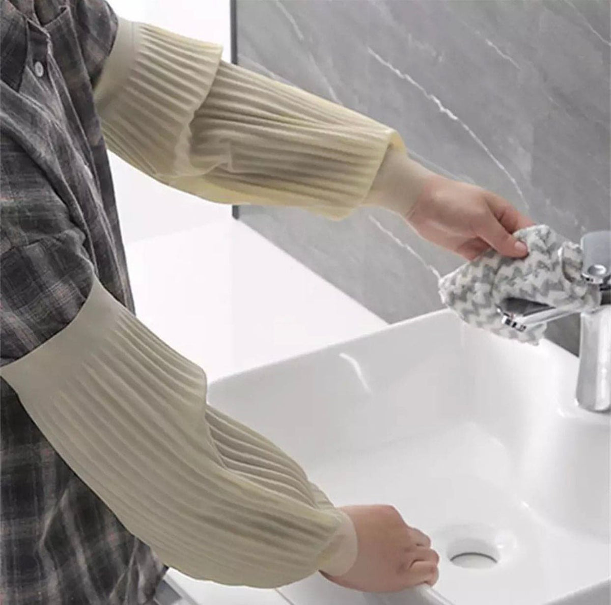 Washing Sleeves, Waterproof Latex Arm Sleeves Covers, Multi-Use Latex Resuable Sleeves, Durable Nonwoven Oversleeves