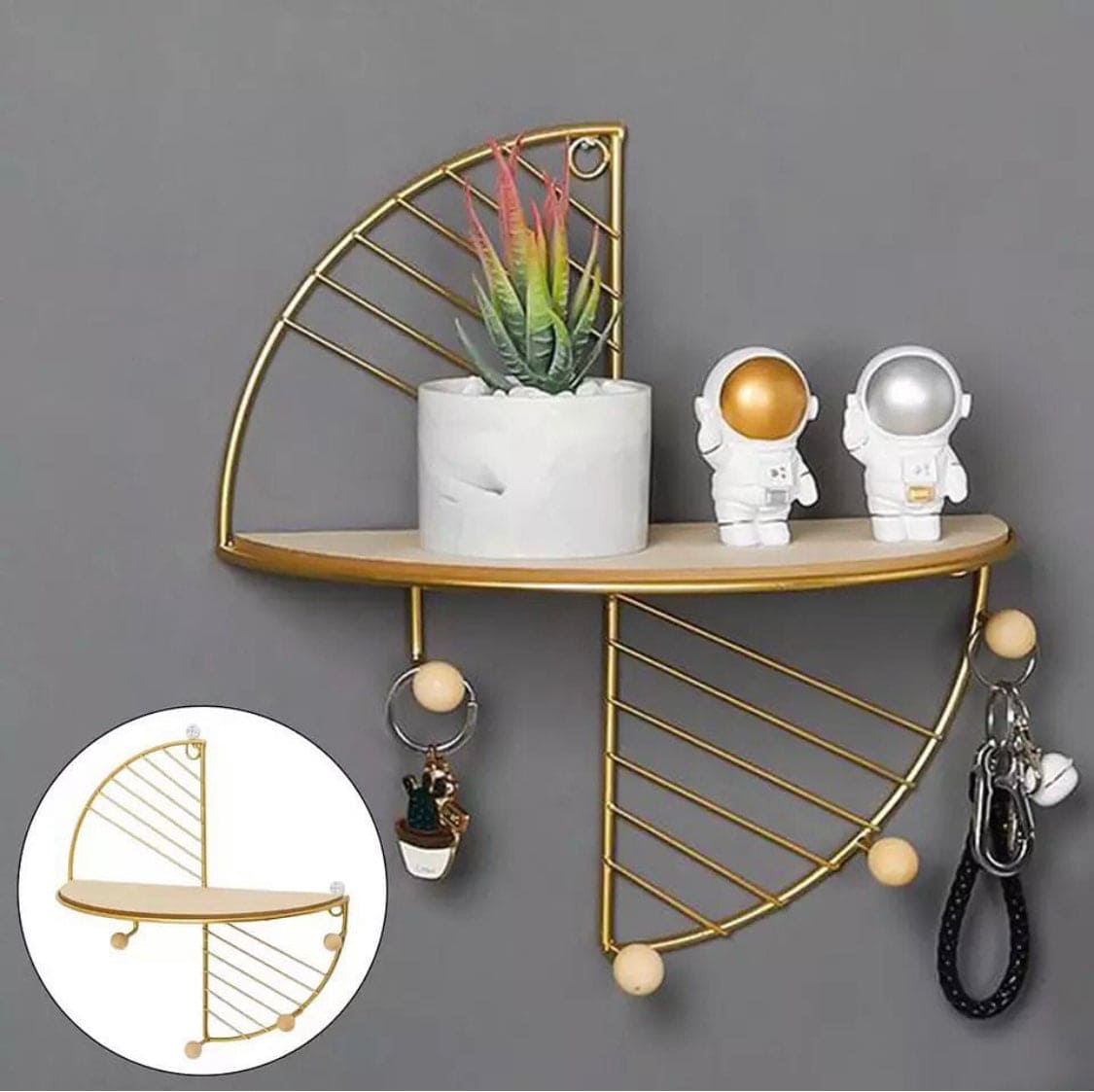 Nordic Iron Art Creative Wall Hanging Rack, Display Shelf Storage Rack, European Style Keychain Hook Wall Hanger